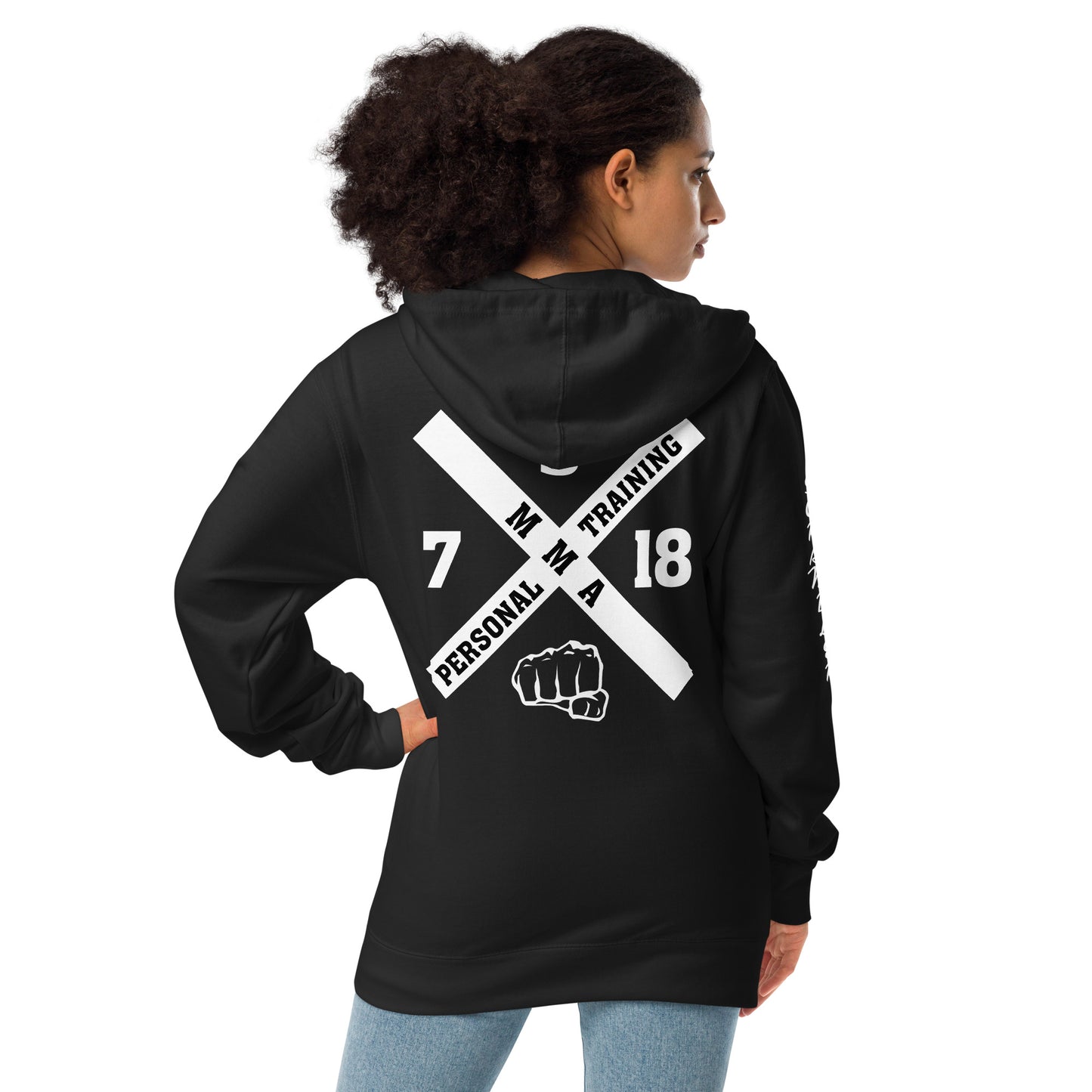 Unisex fleece zip up hoodie